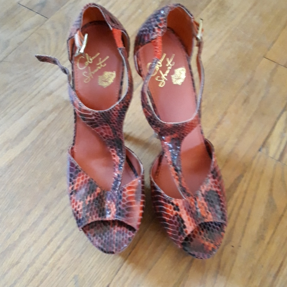 Snakeskin Multi cColor Heeled Sandals